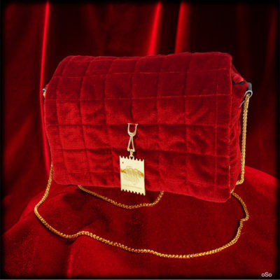 sac velours rouge